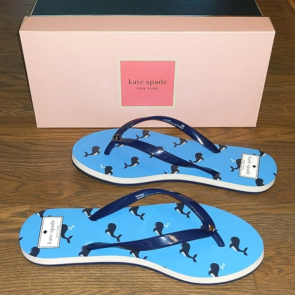 NEW Kate Spade Feldon Flip Flop in Whale Print - Picture 13 of 16